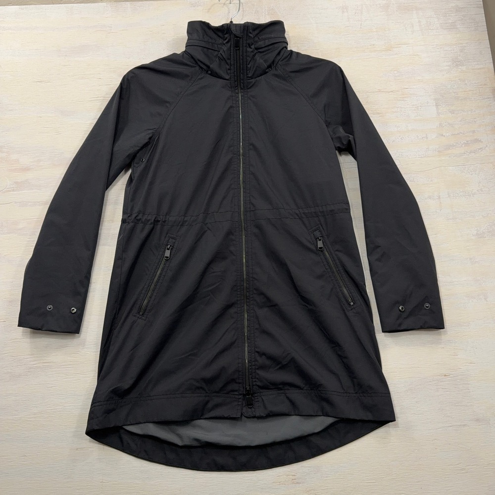 The Group by Babaton Parka XXS Longline Hooded Full Zip Jacket Black Women